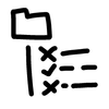 Folder directory with checkmarks and x symbols